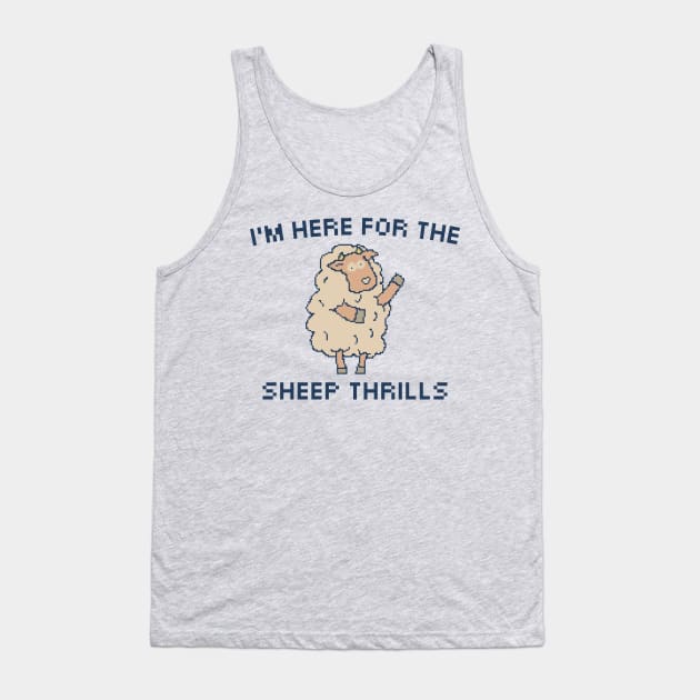 I'm Here For The Sheep Thrills - 8bit Pixel Art Tank Top by pxlboy